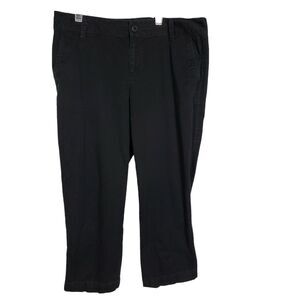 Ann Taylor Loft Women Pants Sz 6 Marisa Cropped Mid Rise Black Stretch Straight